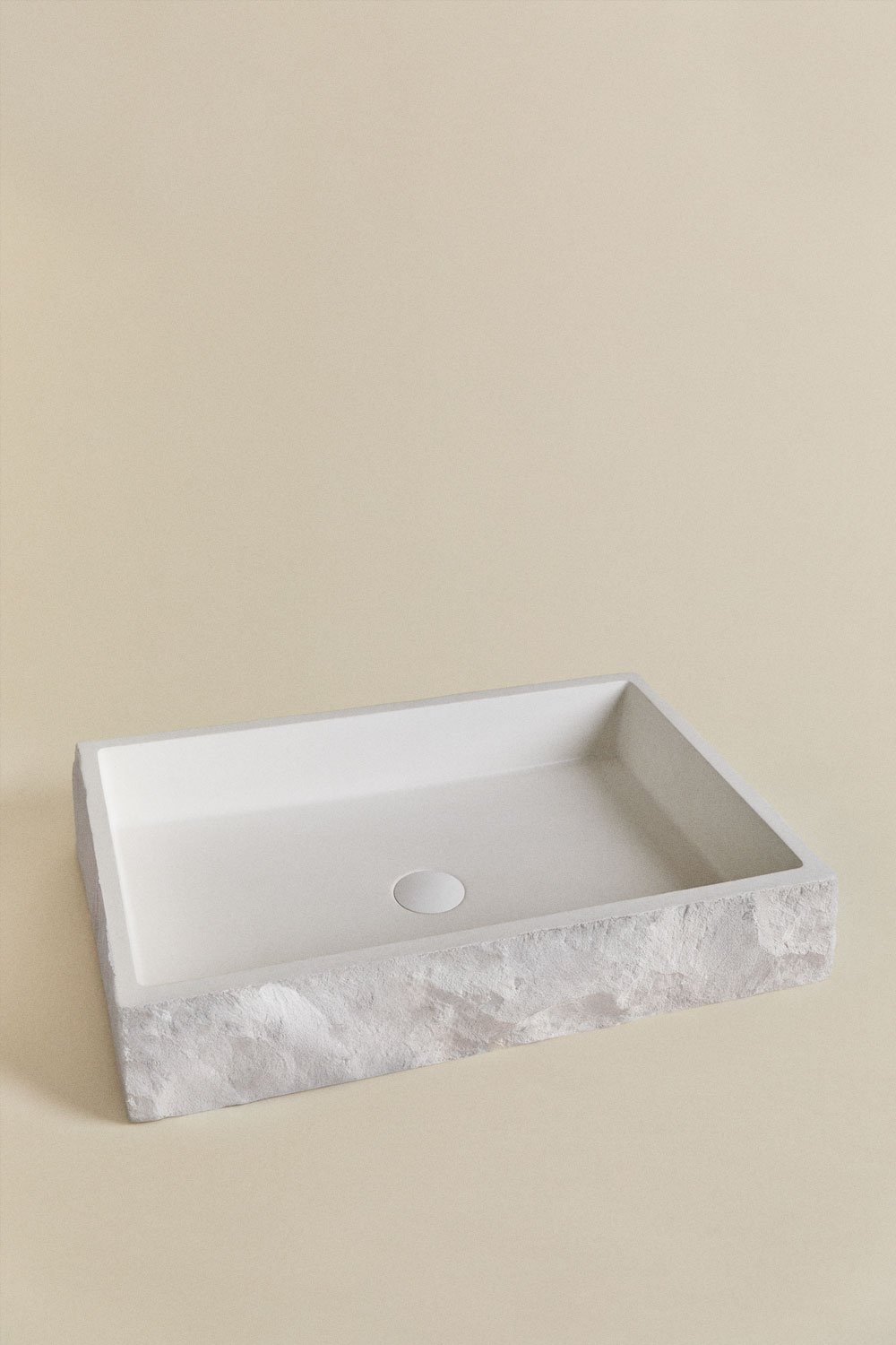 Rectangular sink 60x40 cm in cement Ushba, gallery image 1