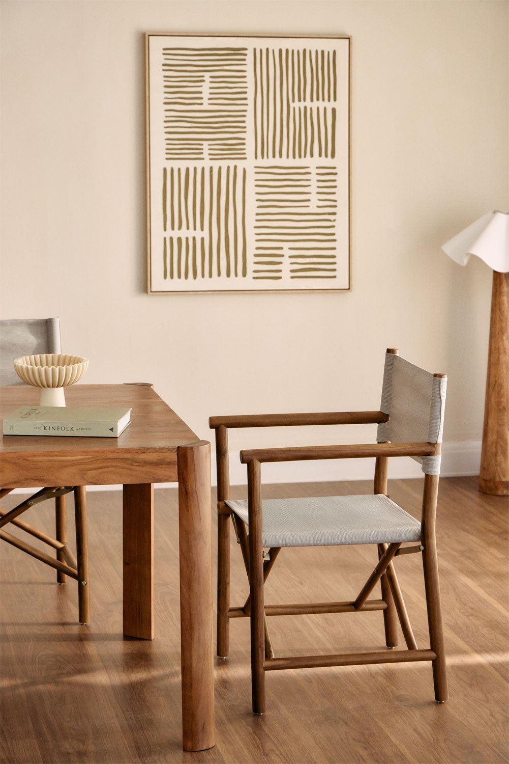 Pack of 4 Olivia folding director's chairs in acacia wood, gallery image 1