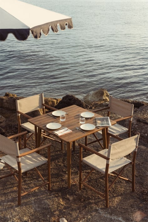 Square garden table 90x90 cm in acacia wood Tenay