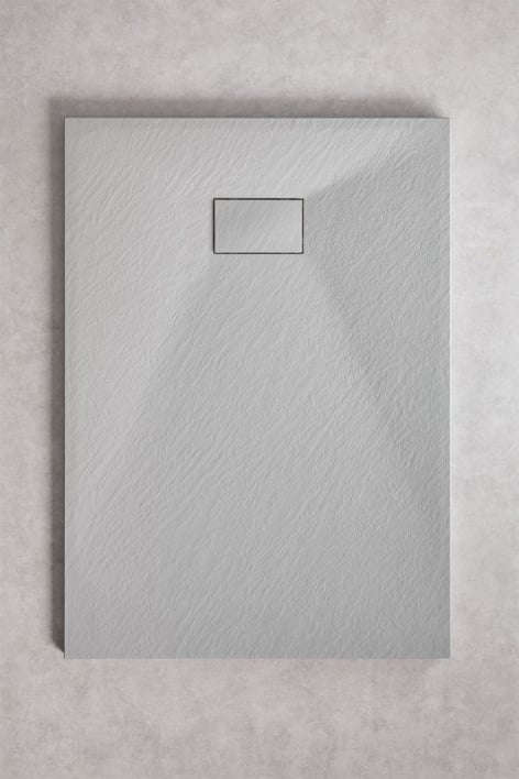 Rectangular non-slip extra-flat SMC resin shower tray 120x90 cm Light Grey Soho