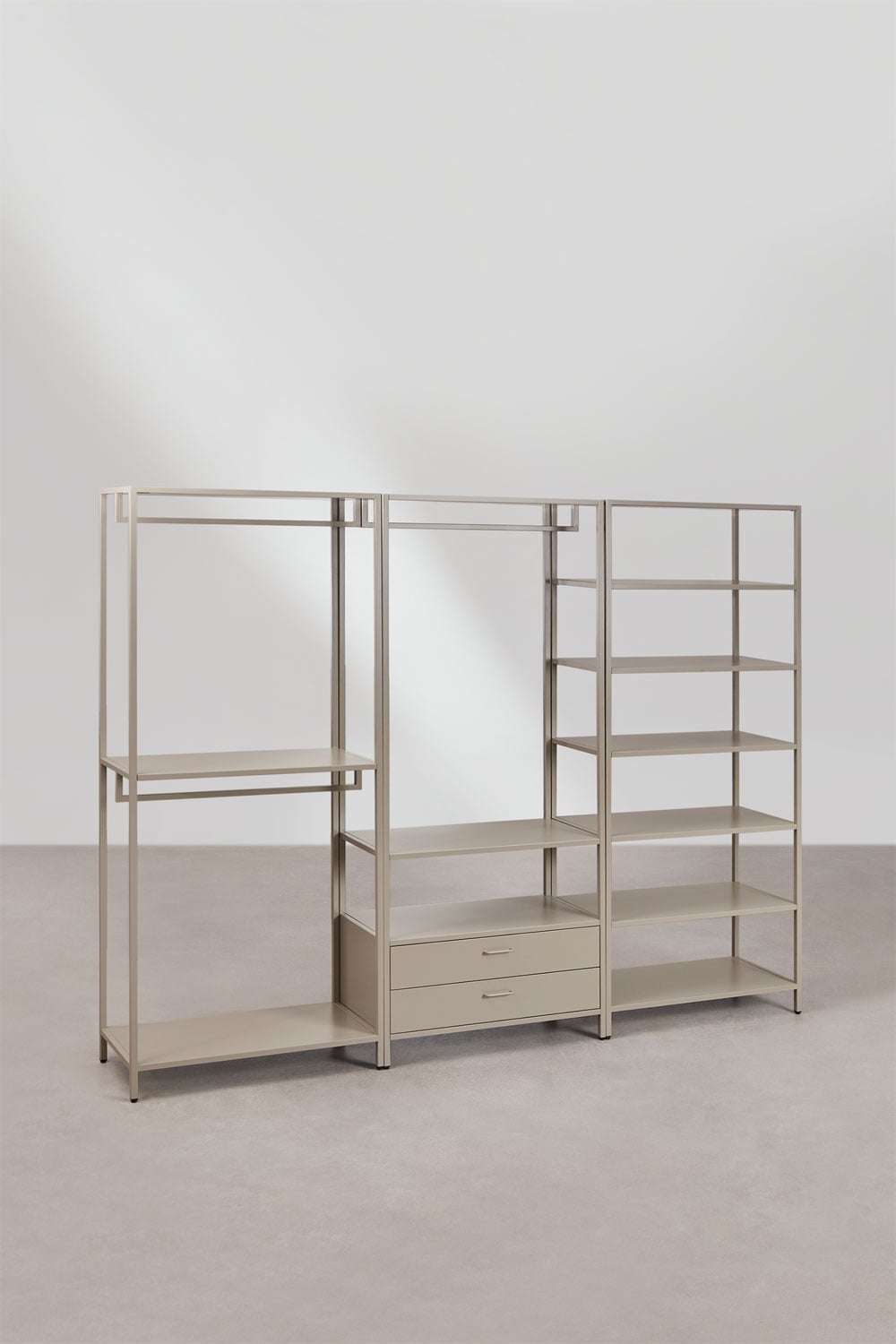 Janine 3-piece open modular wardrobe with steel shelving, gallery image 3