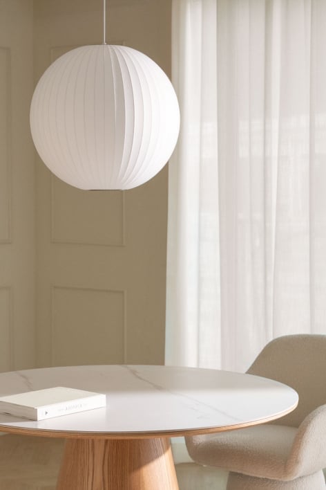Ceiling lamp in artificial silk and iron Worel