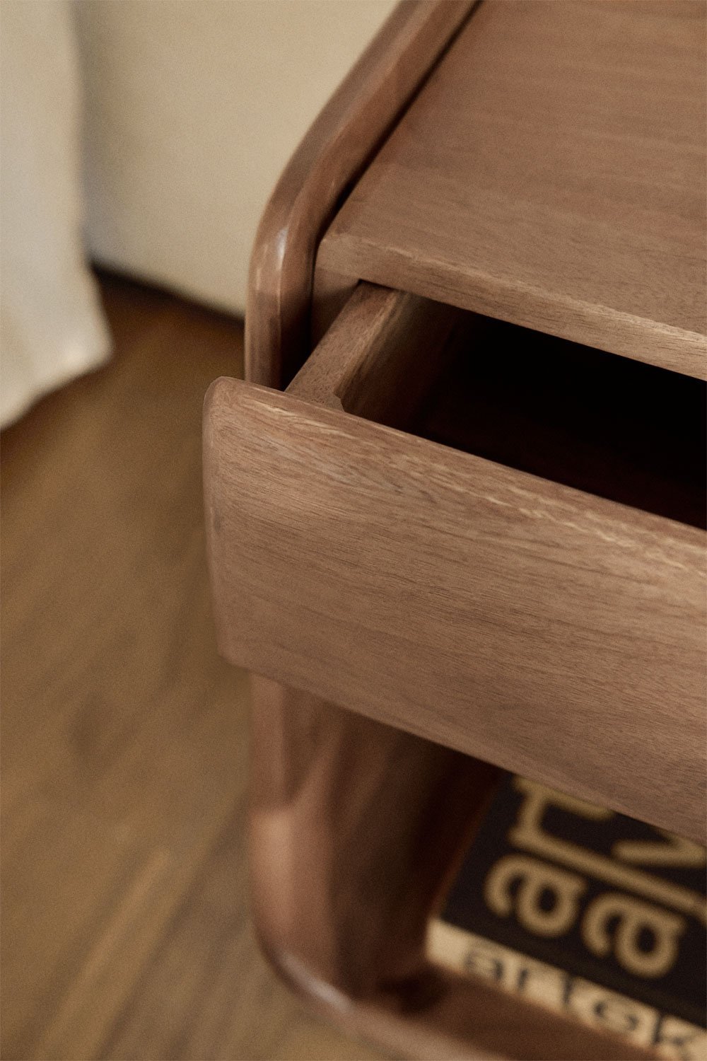 Pack of 2 rectangular bedside tables with drawers, 40x30 cm, in Tinsley wood, gallery image 2
