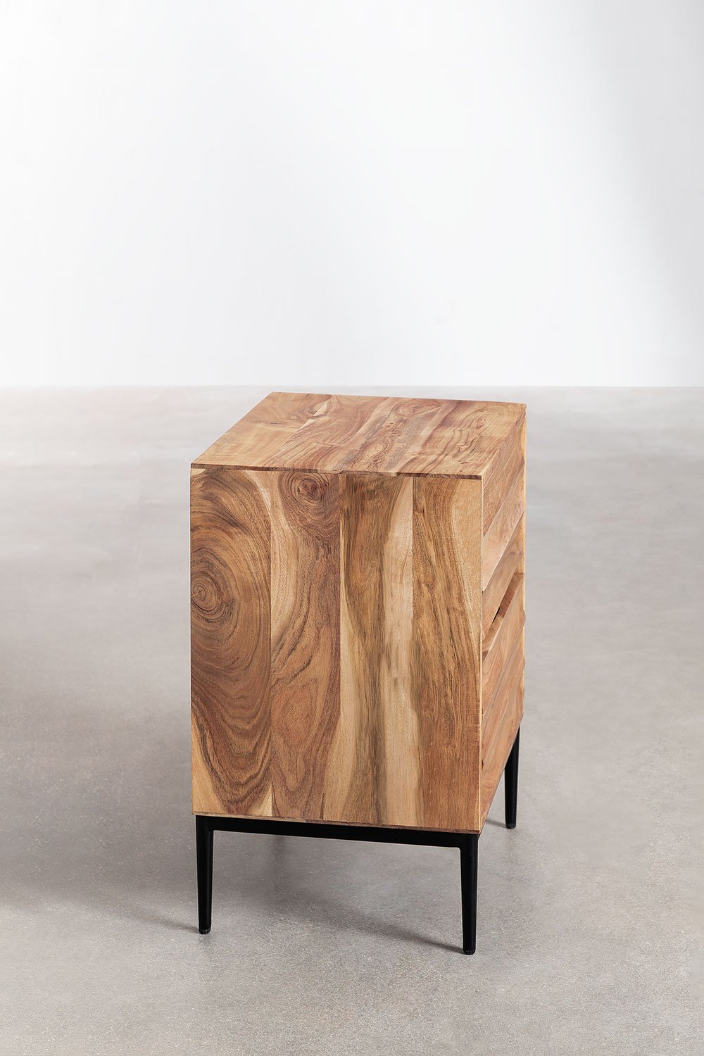 Pack of 2 Petter acacia wood bedside tables, gallery image 3