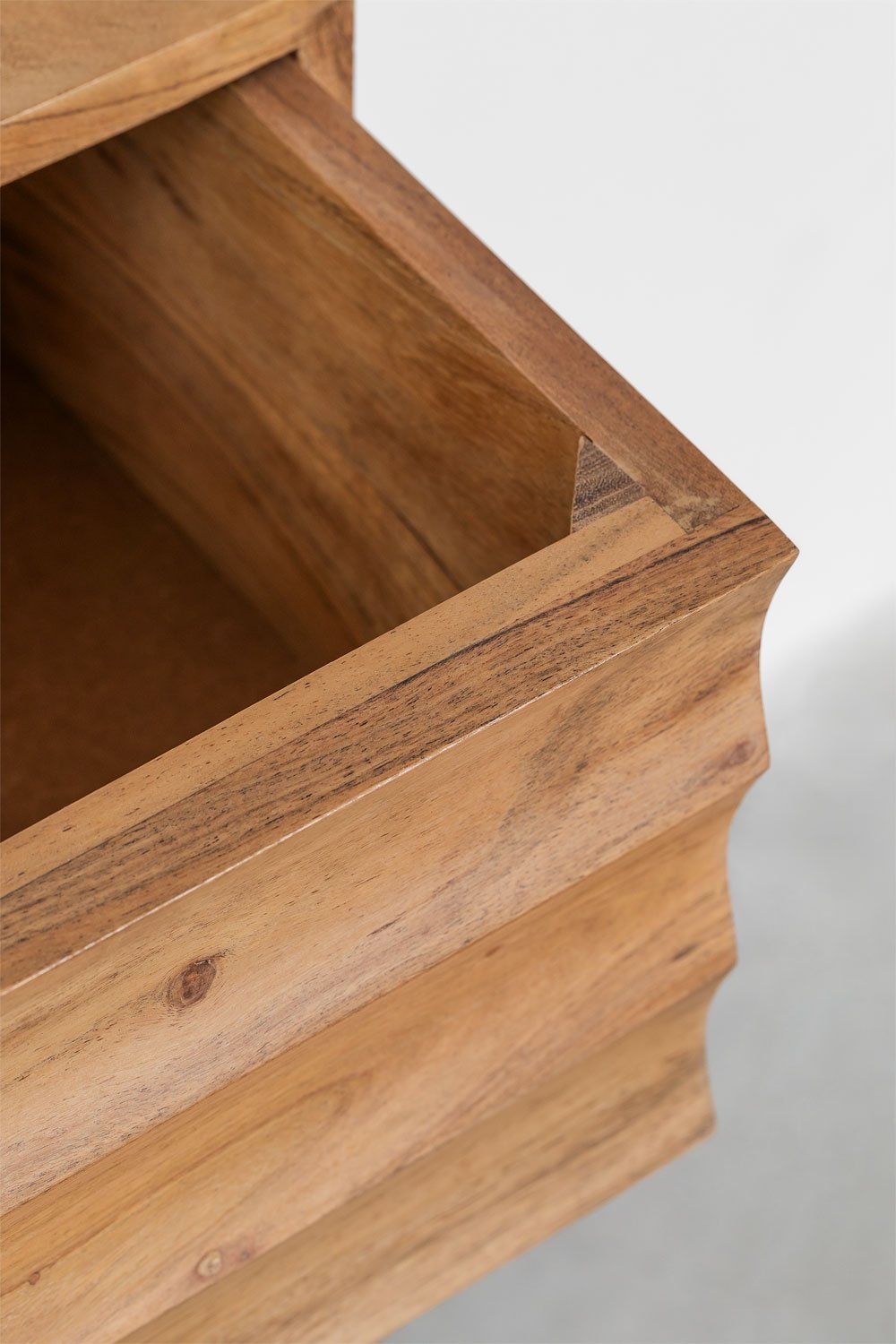 Pack of 2 floating bedside tables in Petter acacia wood, gallery image 5