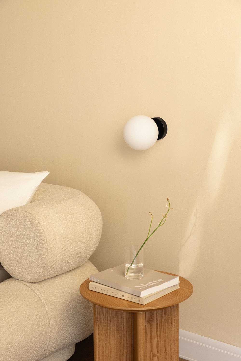 Uvol Traditional stainless steel wall light with crystal ball, gallery image 1