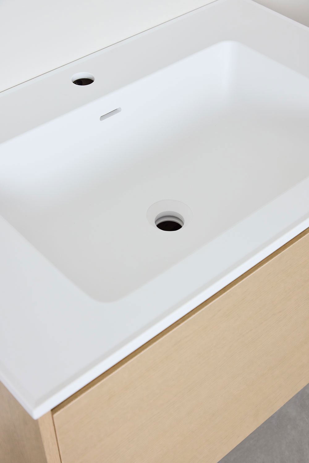 Suspended wooden bathroom furniture set with integrated Jacob sink, gallery image 4