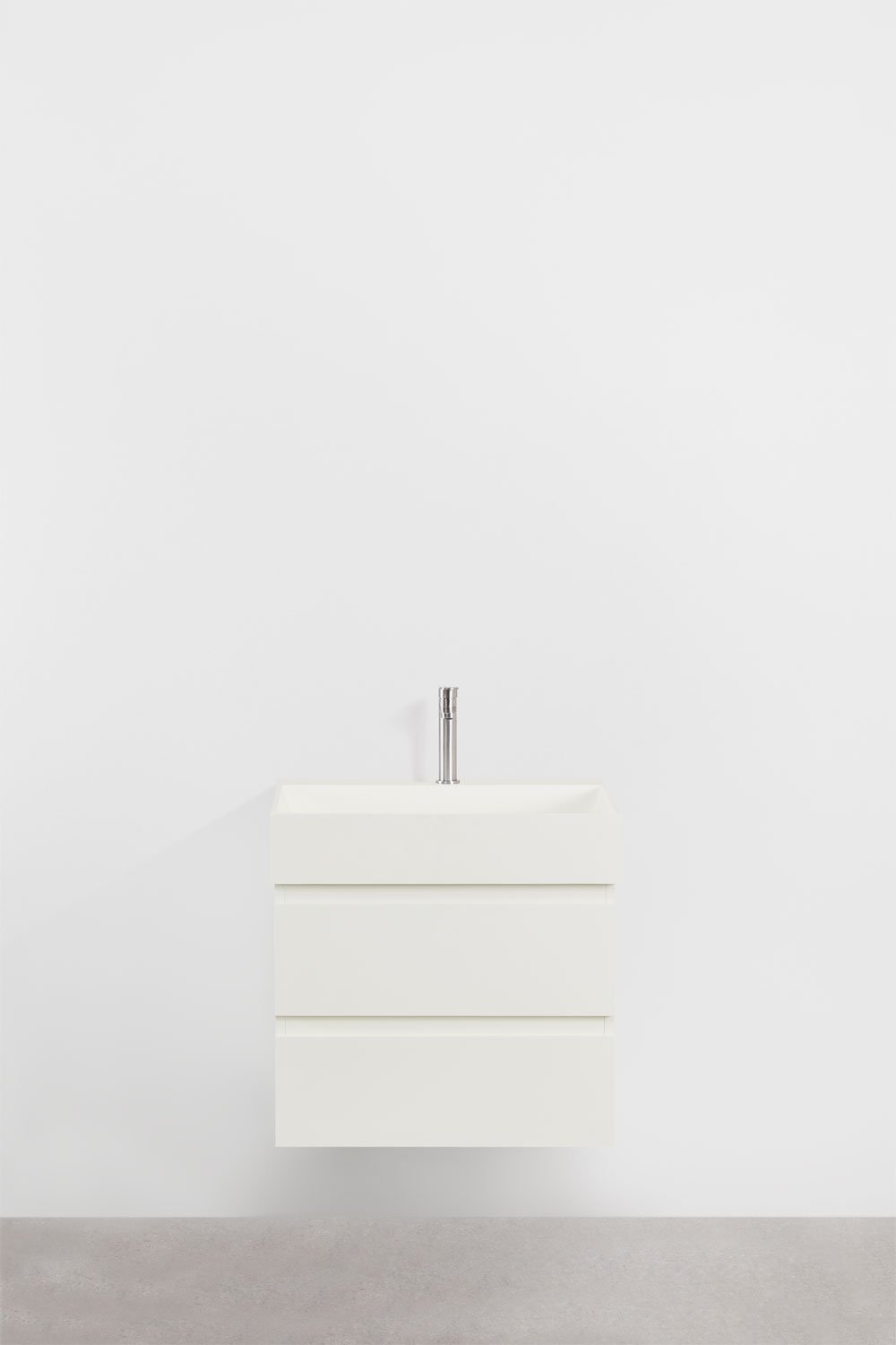 Bathroom furniture set in wood and ash veneer with integrated Ona washbasin, gallery image 2