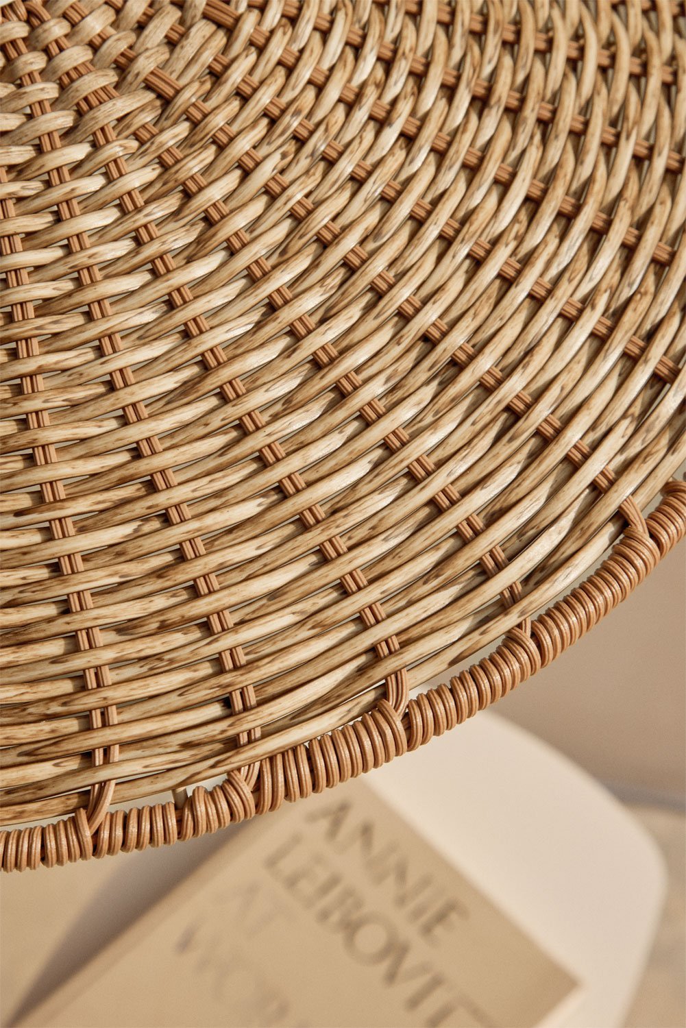 Sopant outdoor wall lamp made of iron and synthetic rattan, gallery image 2