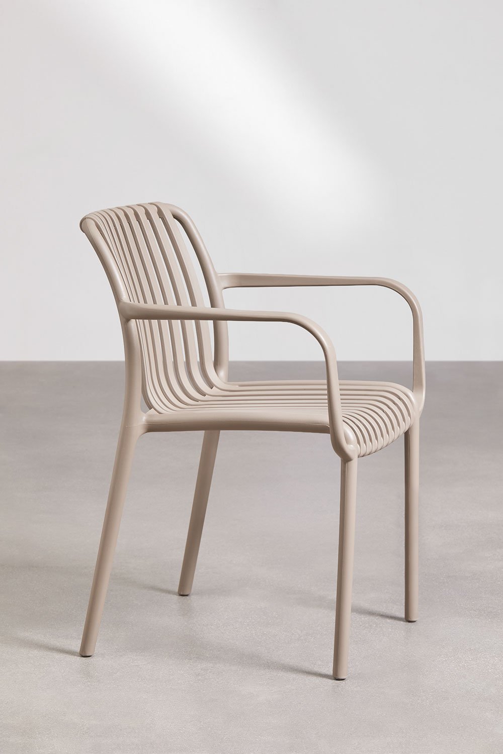 Pack of 2 Wendell polypropylene garden chairs with armrests, gallery image 2