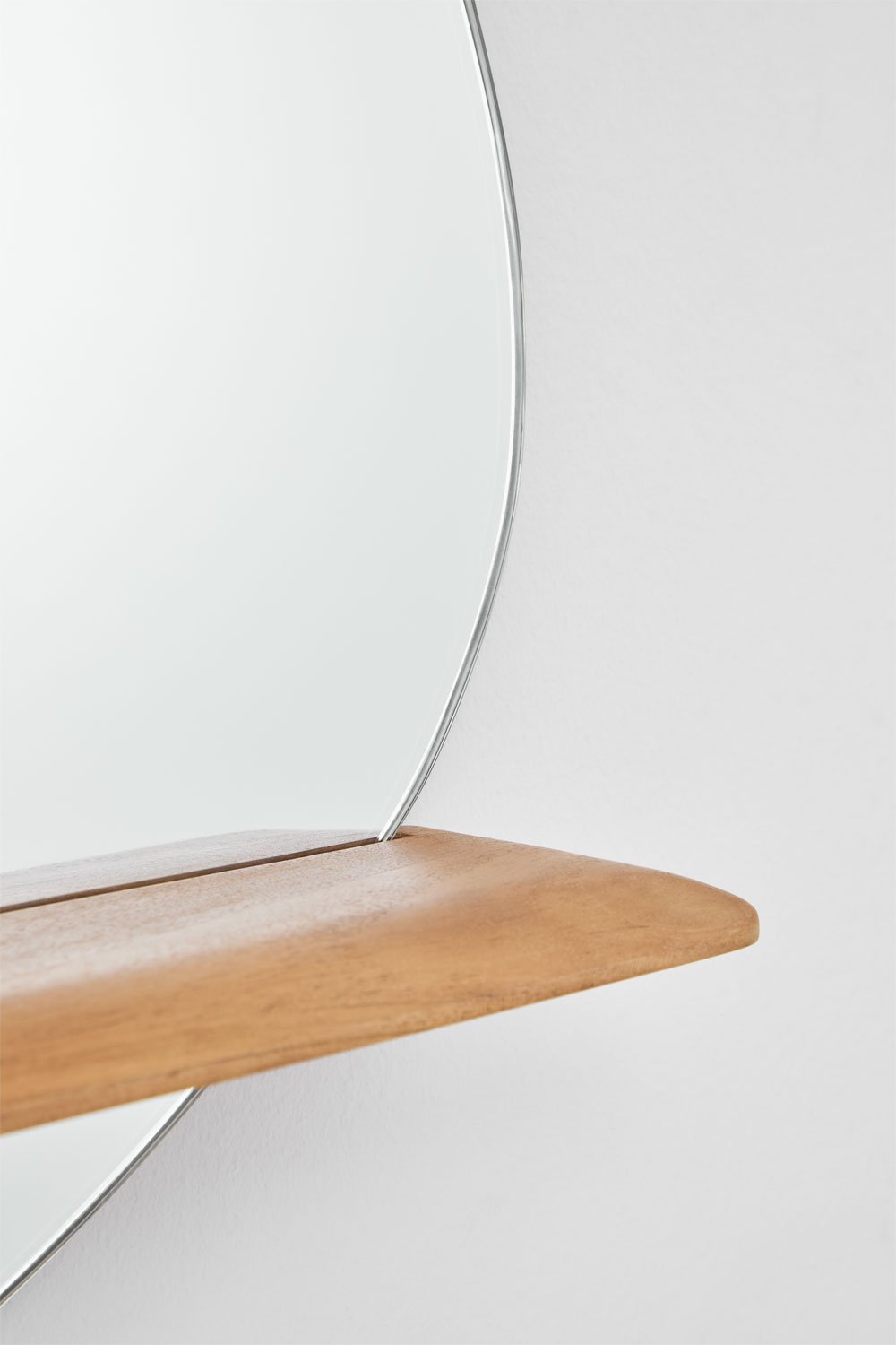 Kai teak wood bathroom wall mirror with shelf, gallery image 6