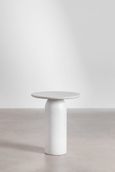 Pack of 2 round bedside tables Ø45 cm in Layana cement