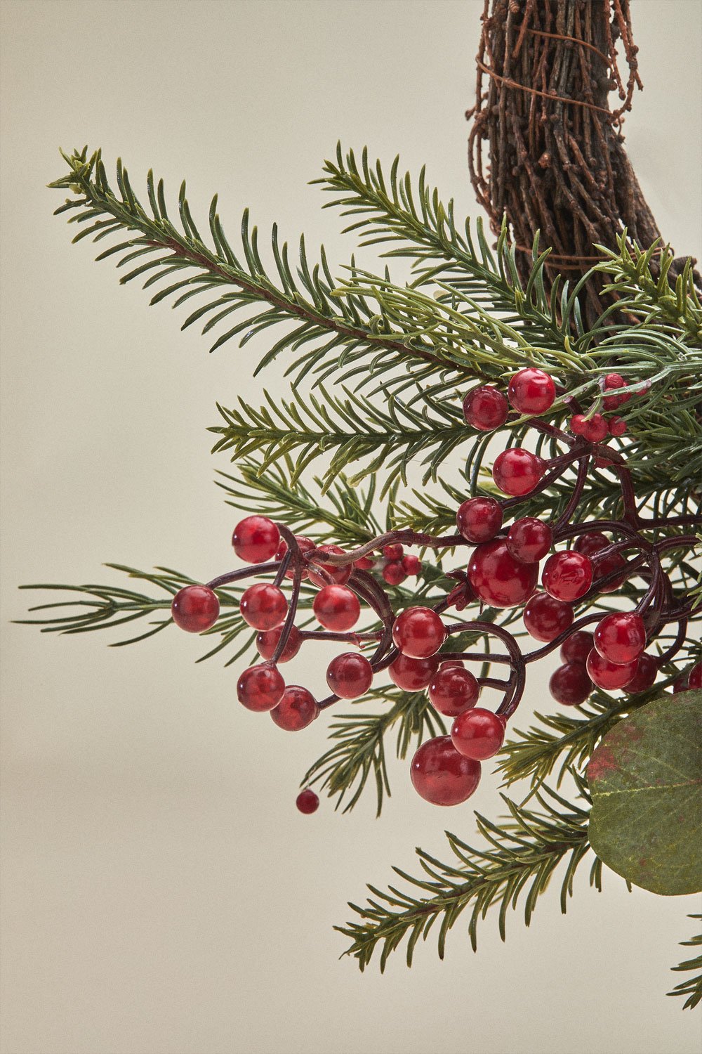Decorative Christmas wreath in rattan with pine cones Gryla, gallery image 2