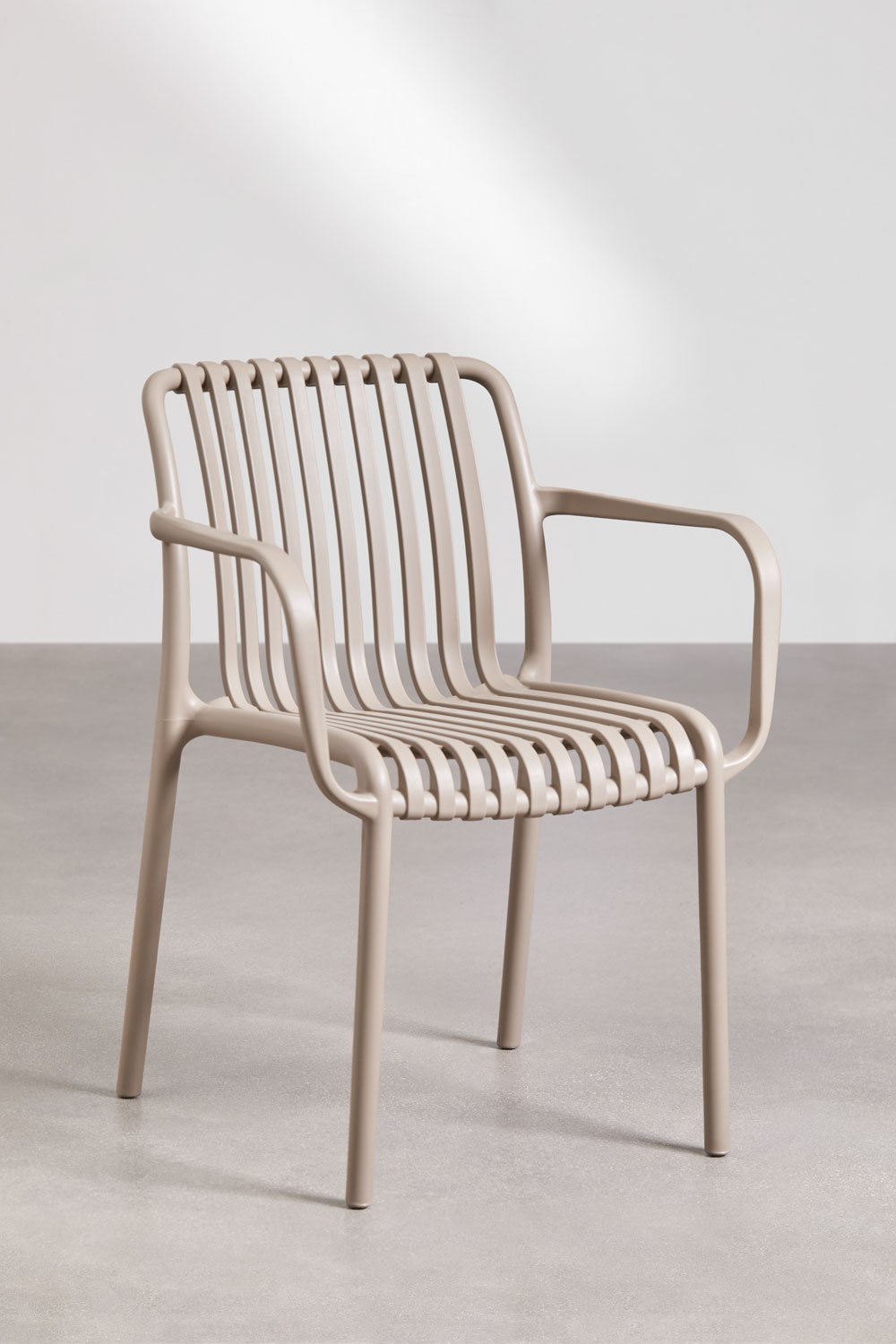 Pack of 2 Wendell polypropylene garden chairs with armrests, gallery image 1