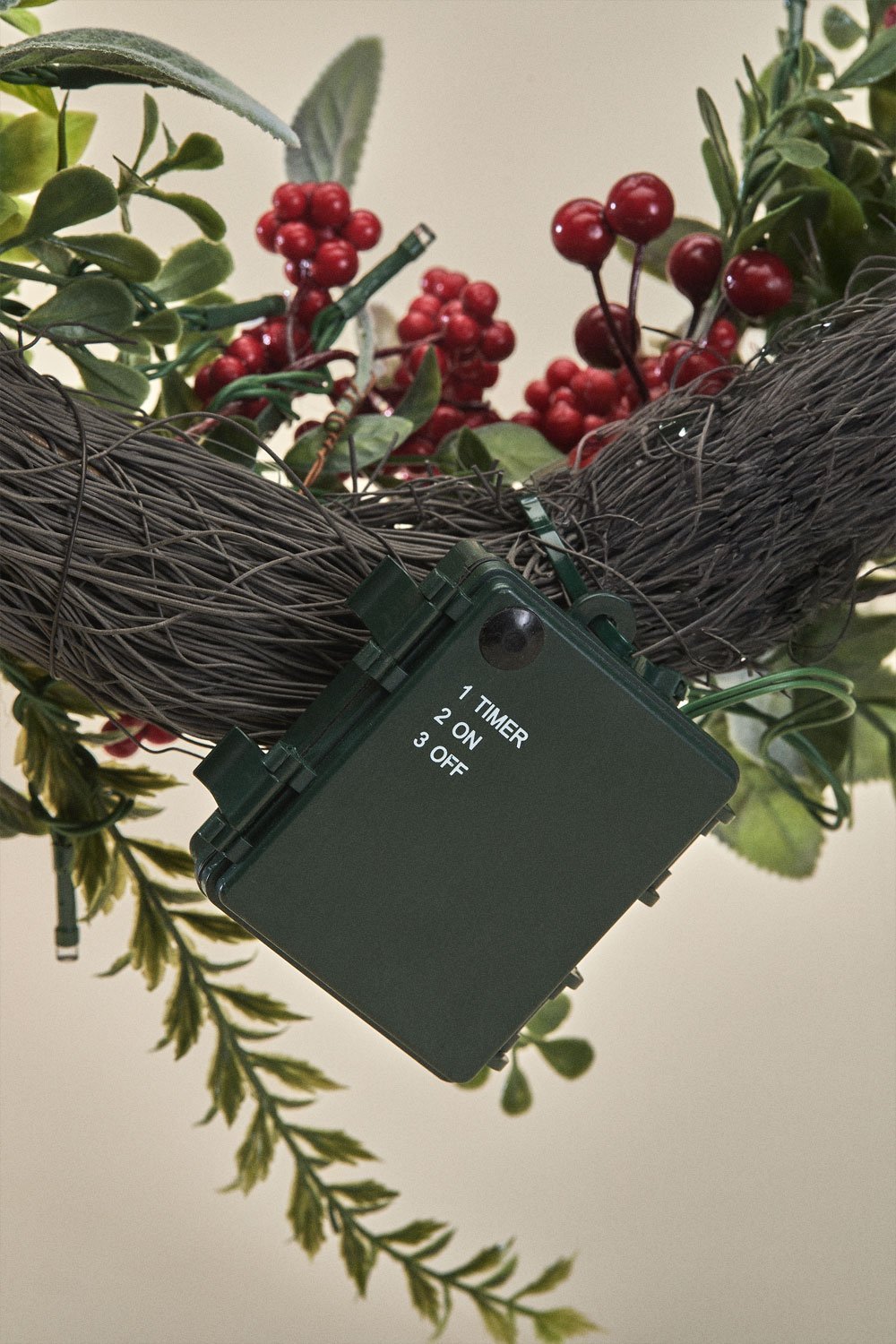 Christmas decorative wreath Ø60 cm with lights Eirune, gallery image 7