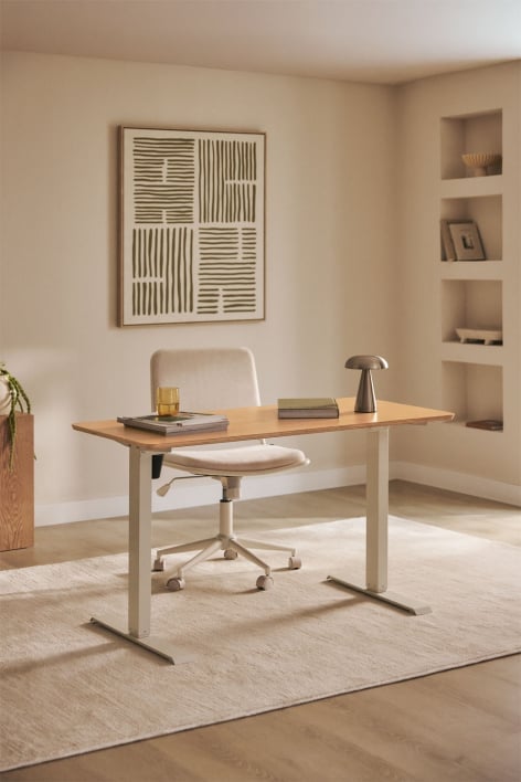 Serpi Rectangular Electric Lift Desk 120x60 cm with Memory Function in Wood and Iron