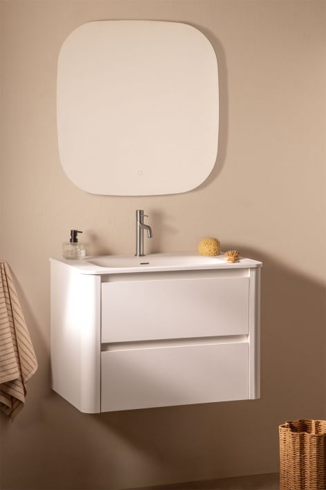 Egerton wooden bathroom furniture set with integrated sink - White