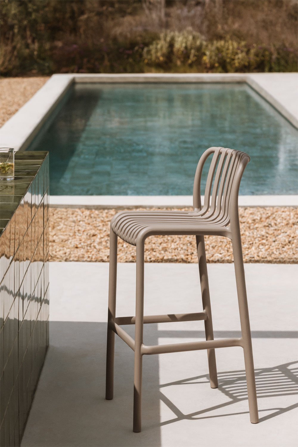 Pack of 2 Wendell polypropylene stackable garden stools, gallery image 1