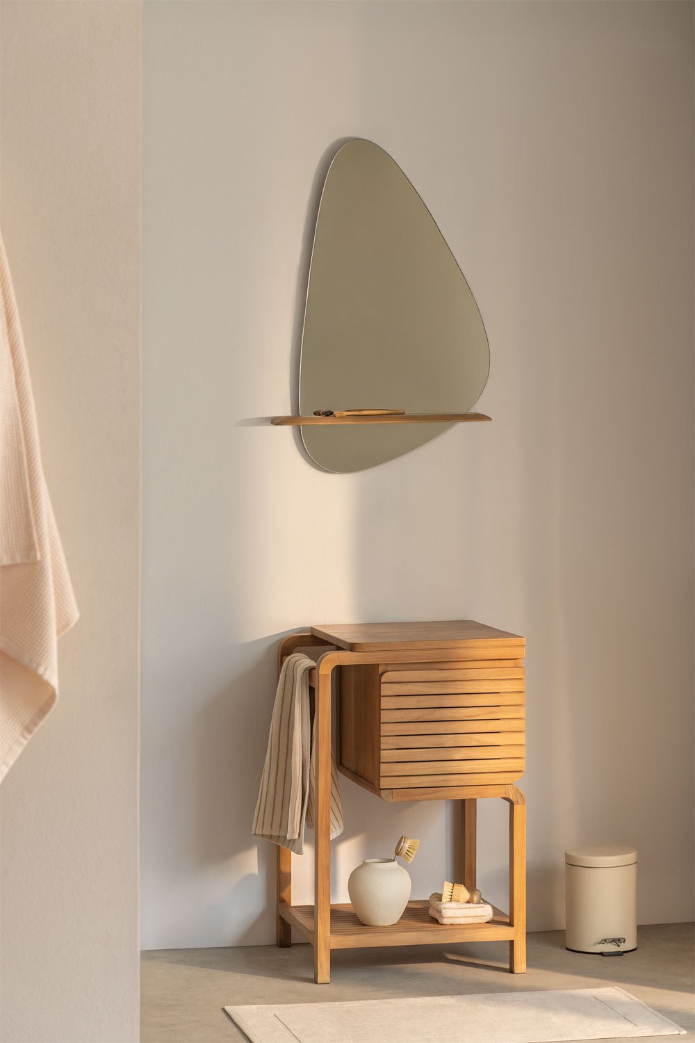 Bradley teak wood bathroom furniture set, gallery image 1