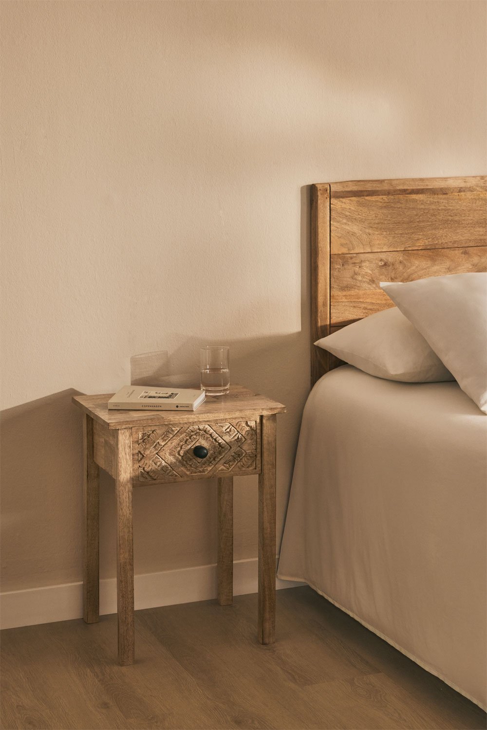 Maraja mango wood bedside table, gallery image 1