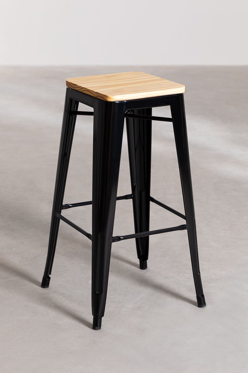 Pack of 2 stackable high stools in Lix steel, gallery image 3