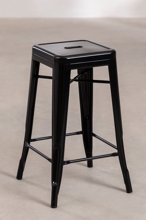 4-Pack high stools 75 cm in white steel Lix