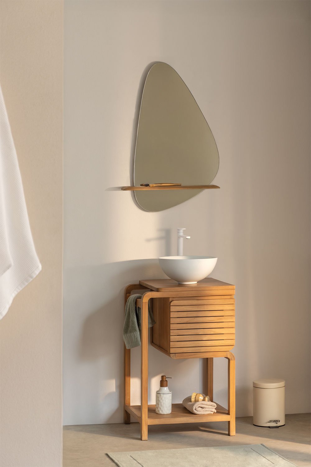 Bradley teak wood bathroom furniture set, gallery image 1