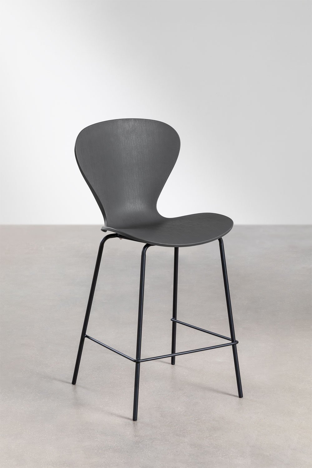 High stool 65 cm dark grey and black iron legs Uit, gallery image 2