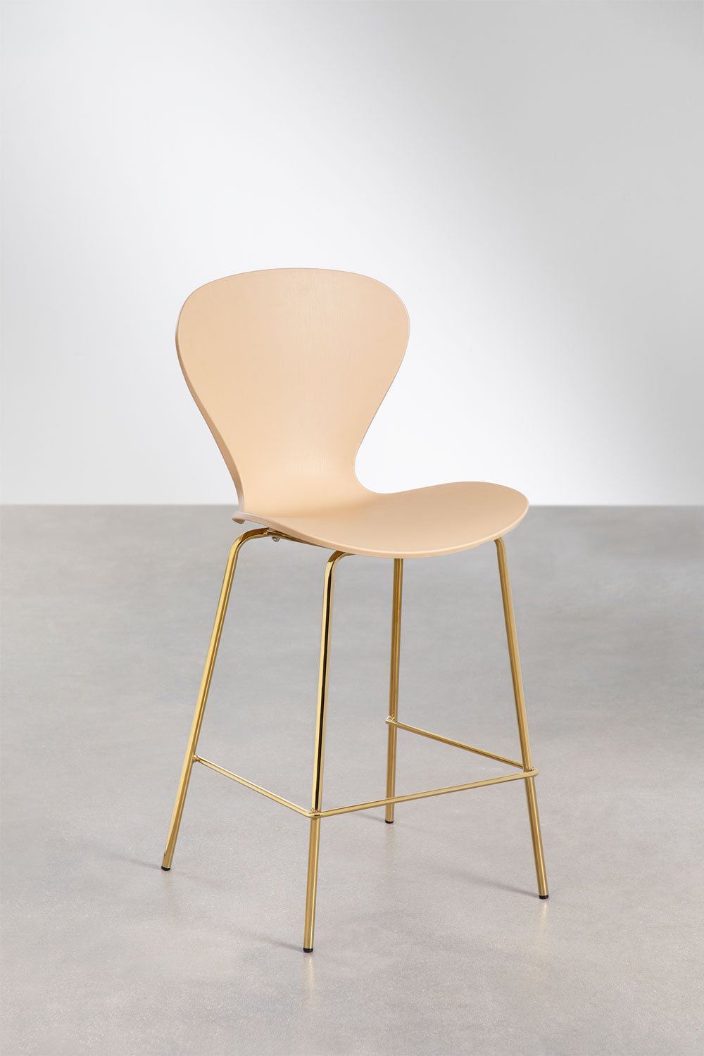 High stool 65 cm wheat brown and gold iron legs Uit, gallery image 1