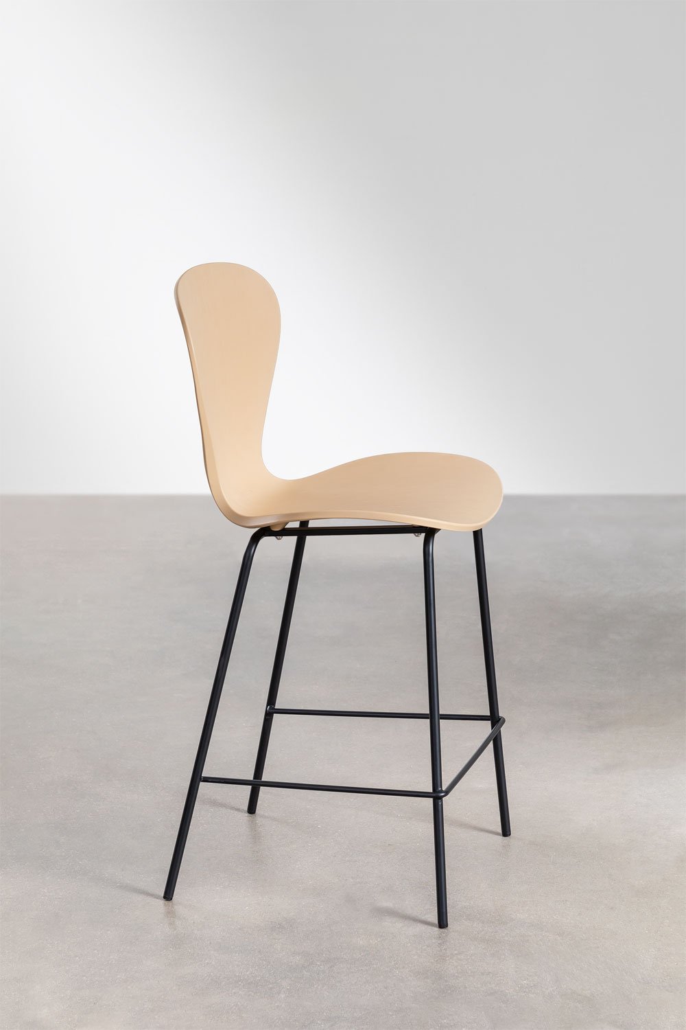 High stool 65 cm wheat brown and black iron legs Uit, gallery image 2