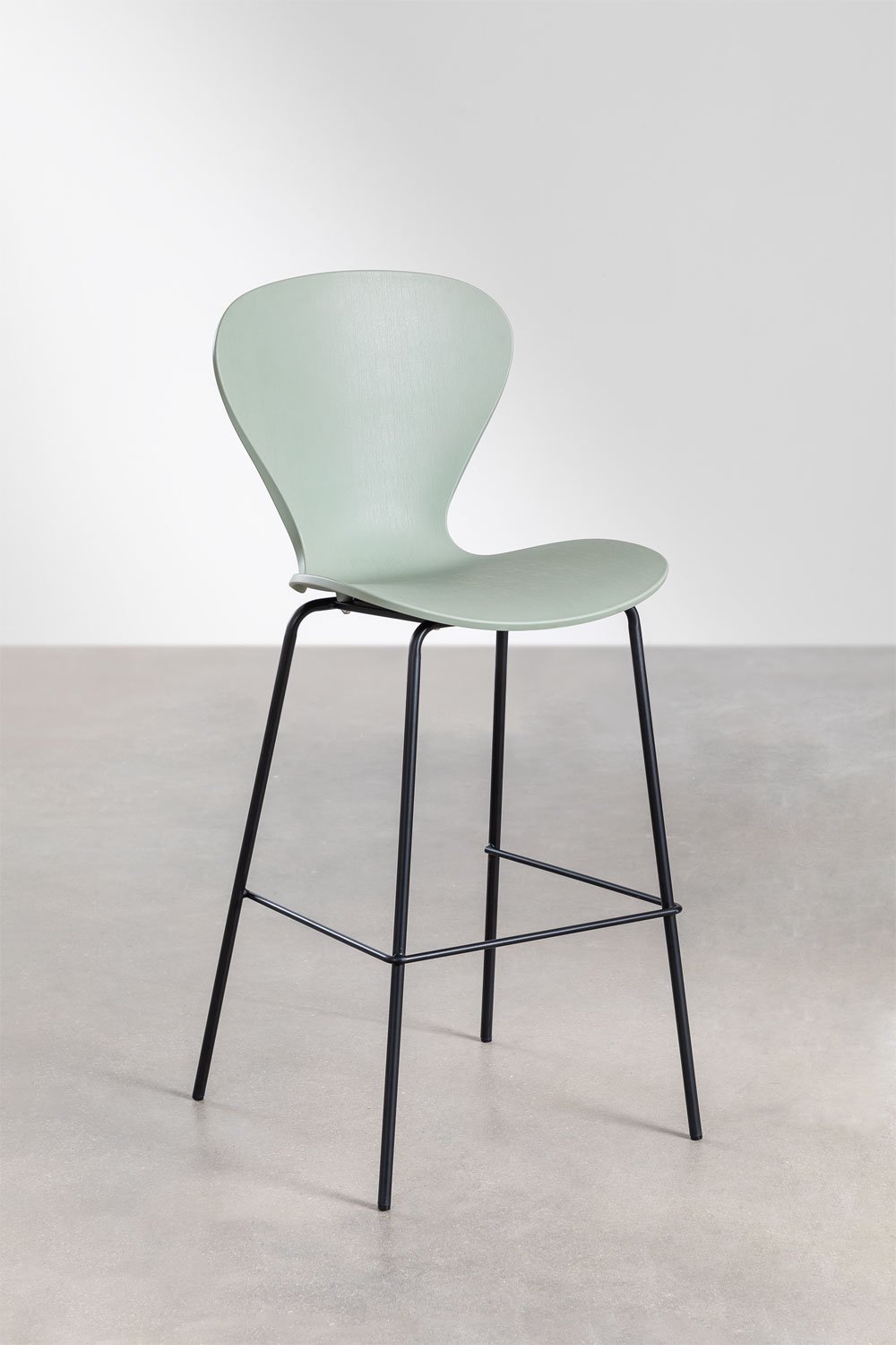 High stool 75 cm celadon and black iron legs Uit, gallery image 1