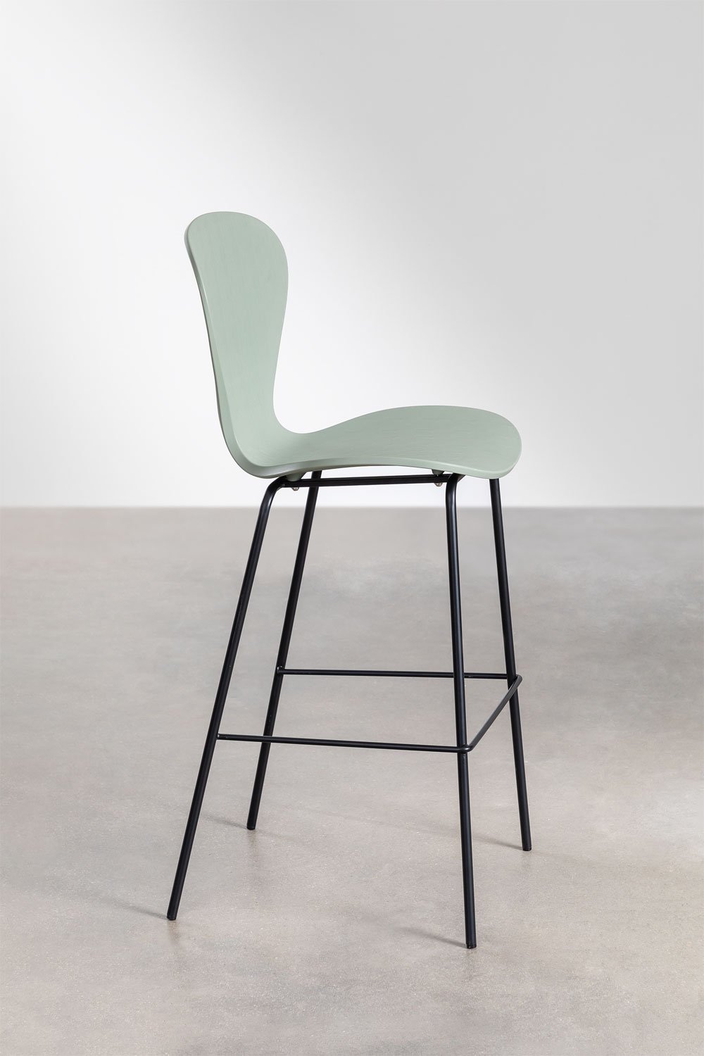 High stool 75 cm celadon and black iron legs Uit, gallery image 2