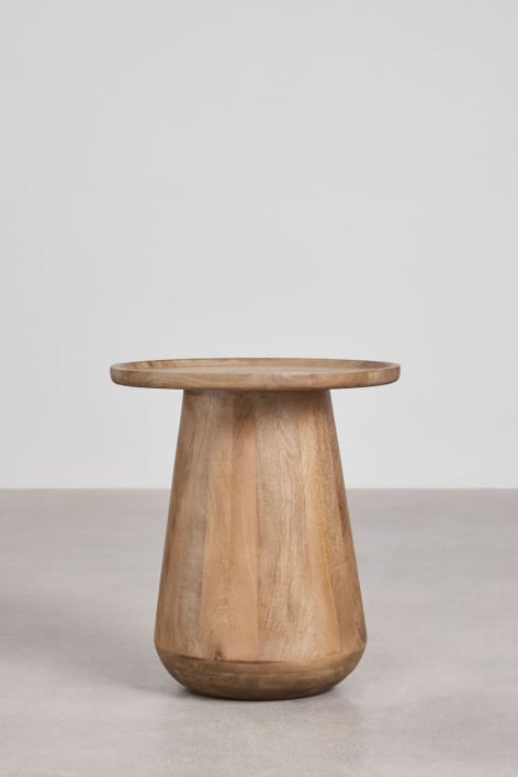 Round bedside table Ø50 cm in Naiara mango wood