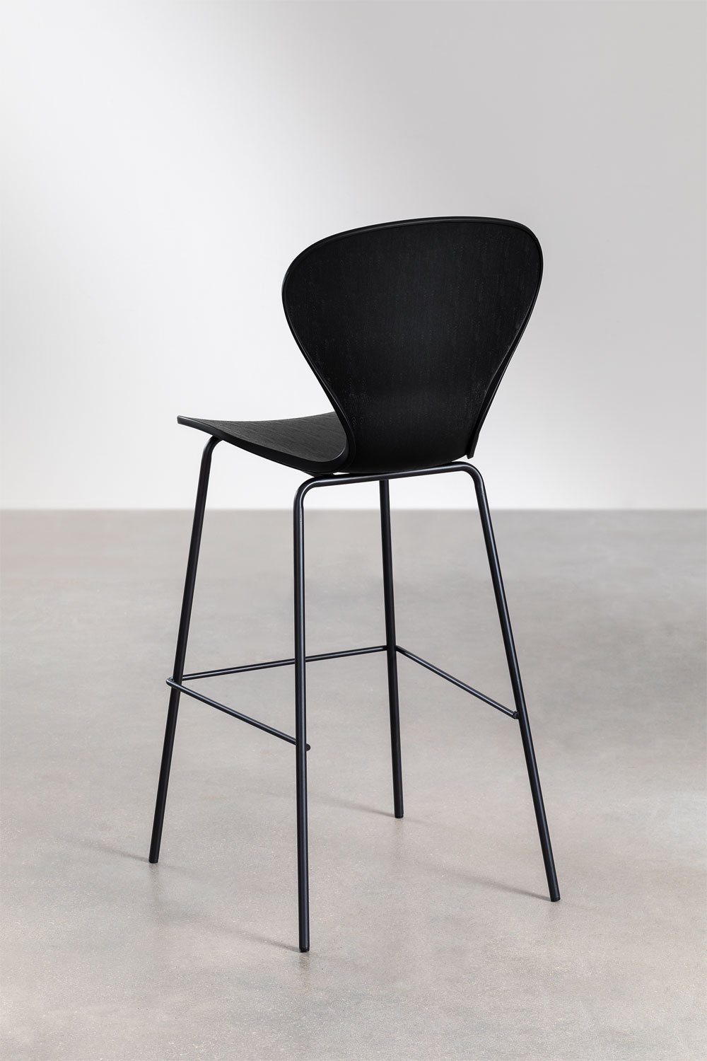 2-Pack high stools 75 cm black and black iron legs Uit, gallery image 3