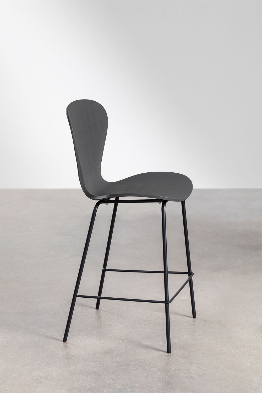 2-Pack high stools 65 cm dark grey and black iron legs Uit, gallery image 3
