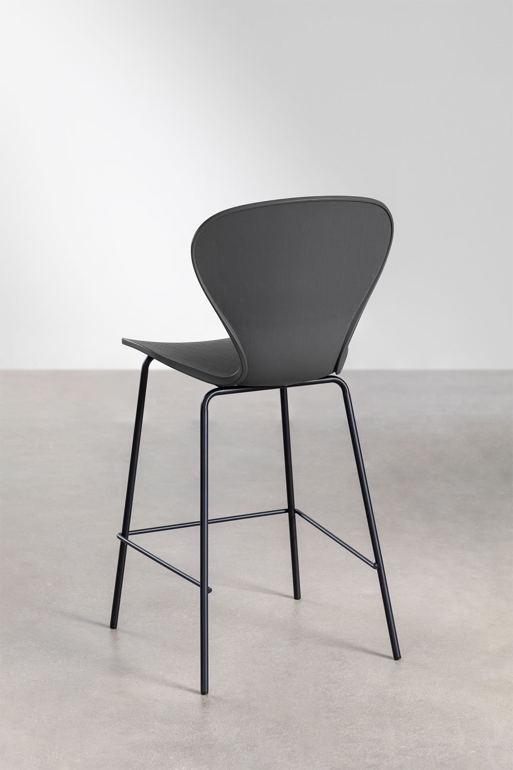 2-Pack high stools 65 cm dark grey and black iron legs Uit, gallery image 4