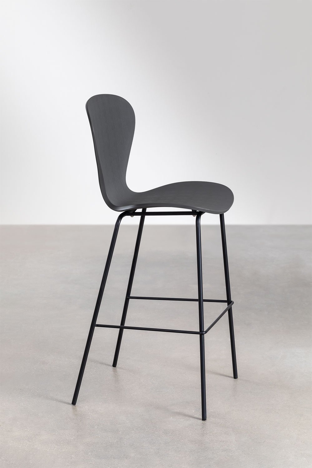 2-Pack high stools 75 cm dark grey and black iron legs Uit, gallery image 2