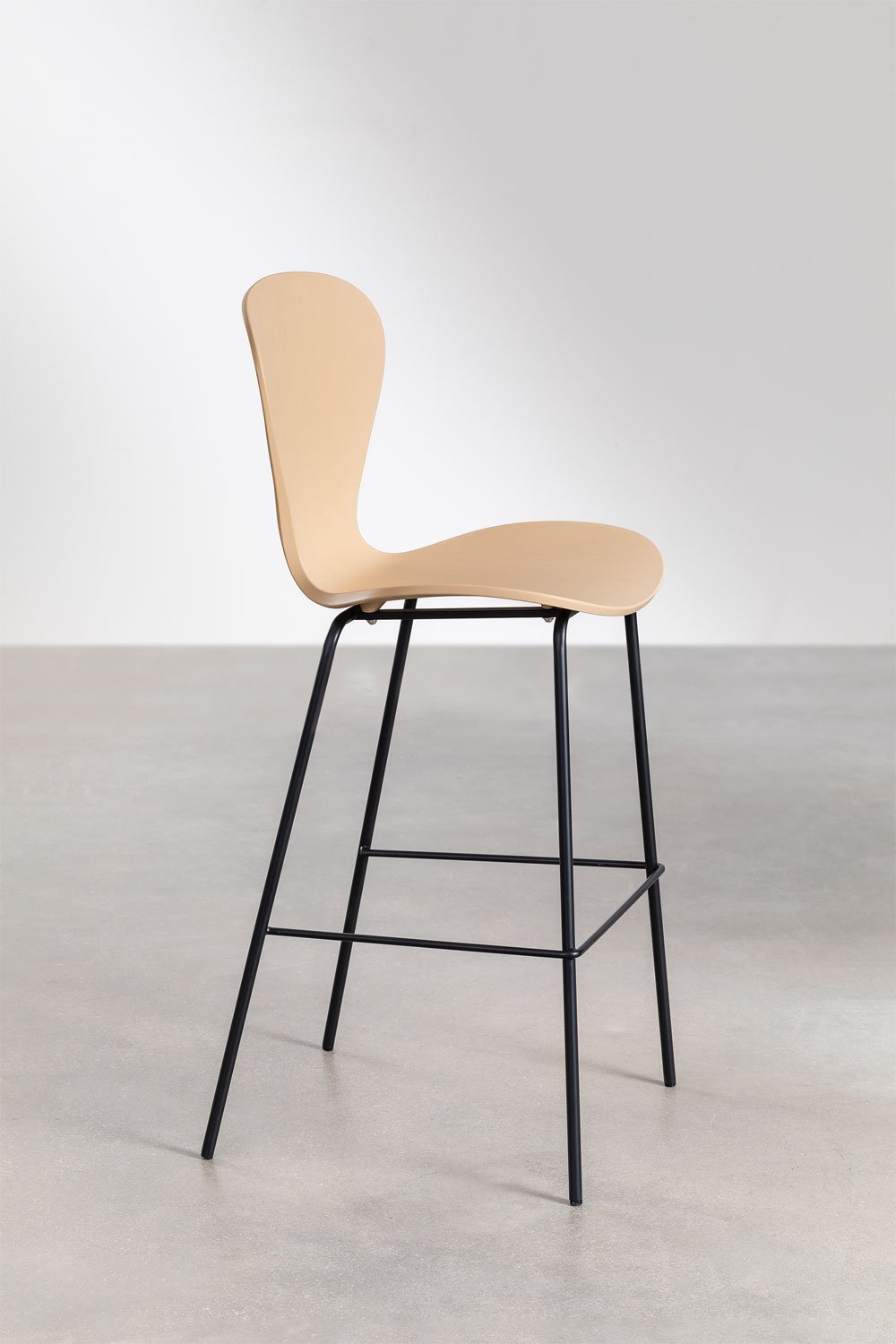 2-Pack high stools 75 cm wheat brown and black iron legs Uit, gallery image 2