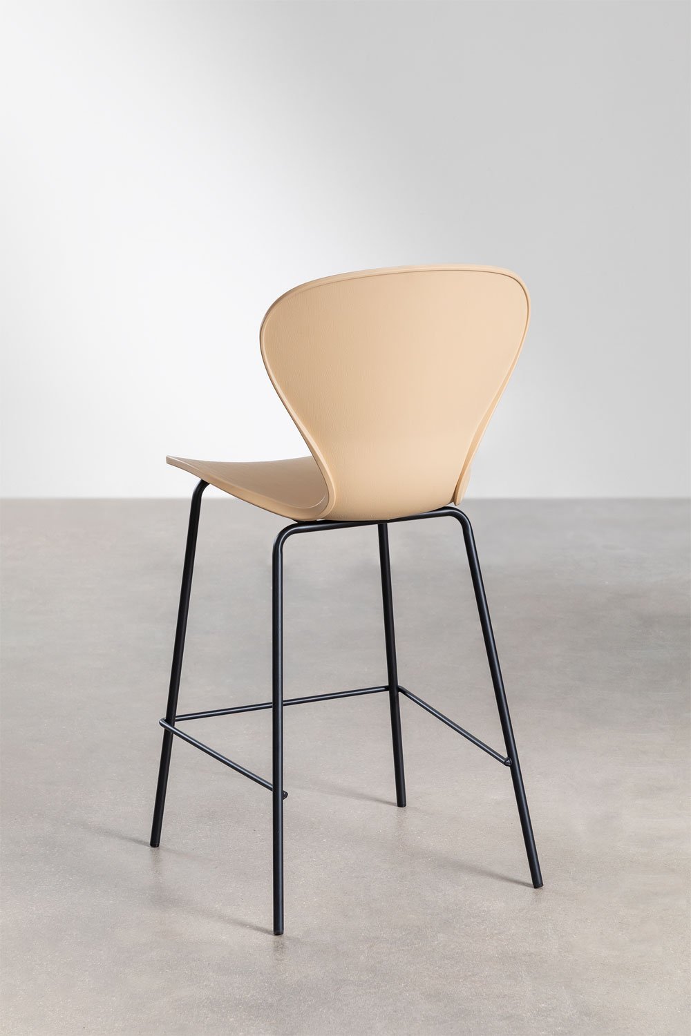 4-Pack high stools 65 cm wheat brown and black iron legs Uit, gallery image 3