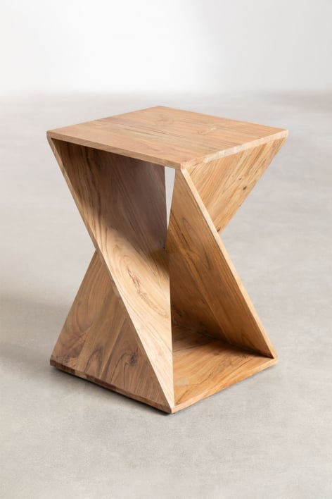 Pack of 2 square bedside tables 40x40 cm in Gorvea acacia wood
