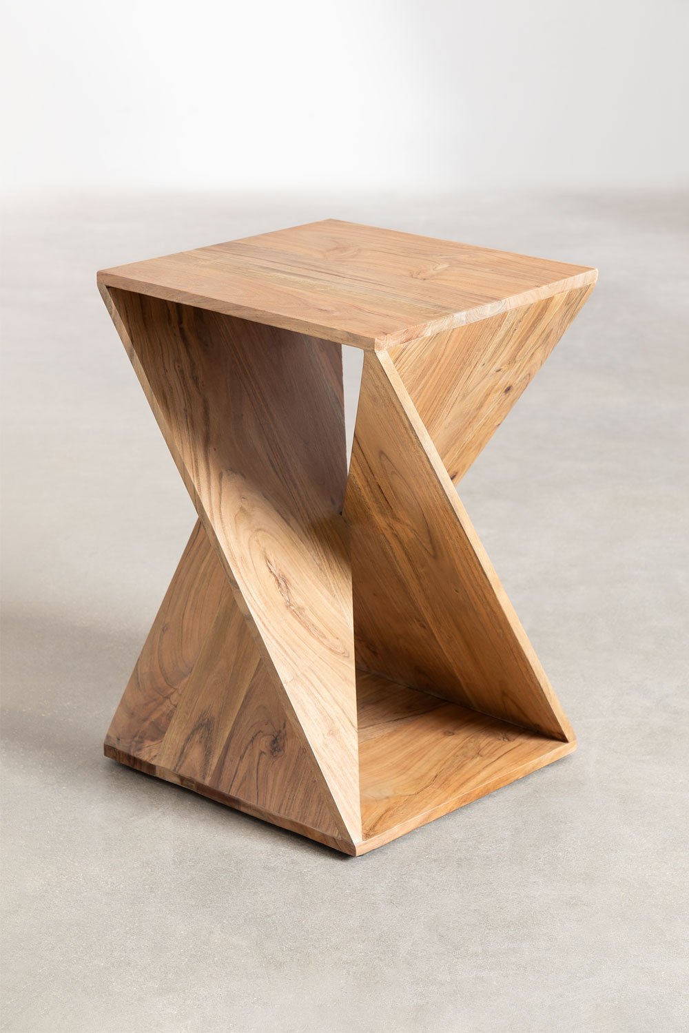 Square bedside table 40x40 cm in Gorvea acacia wood, gallery image 1