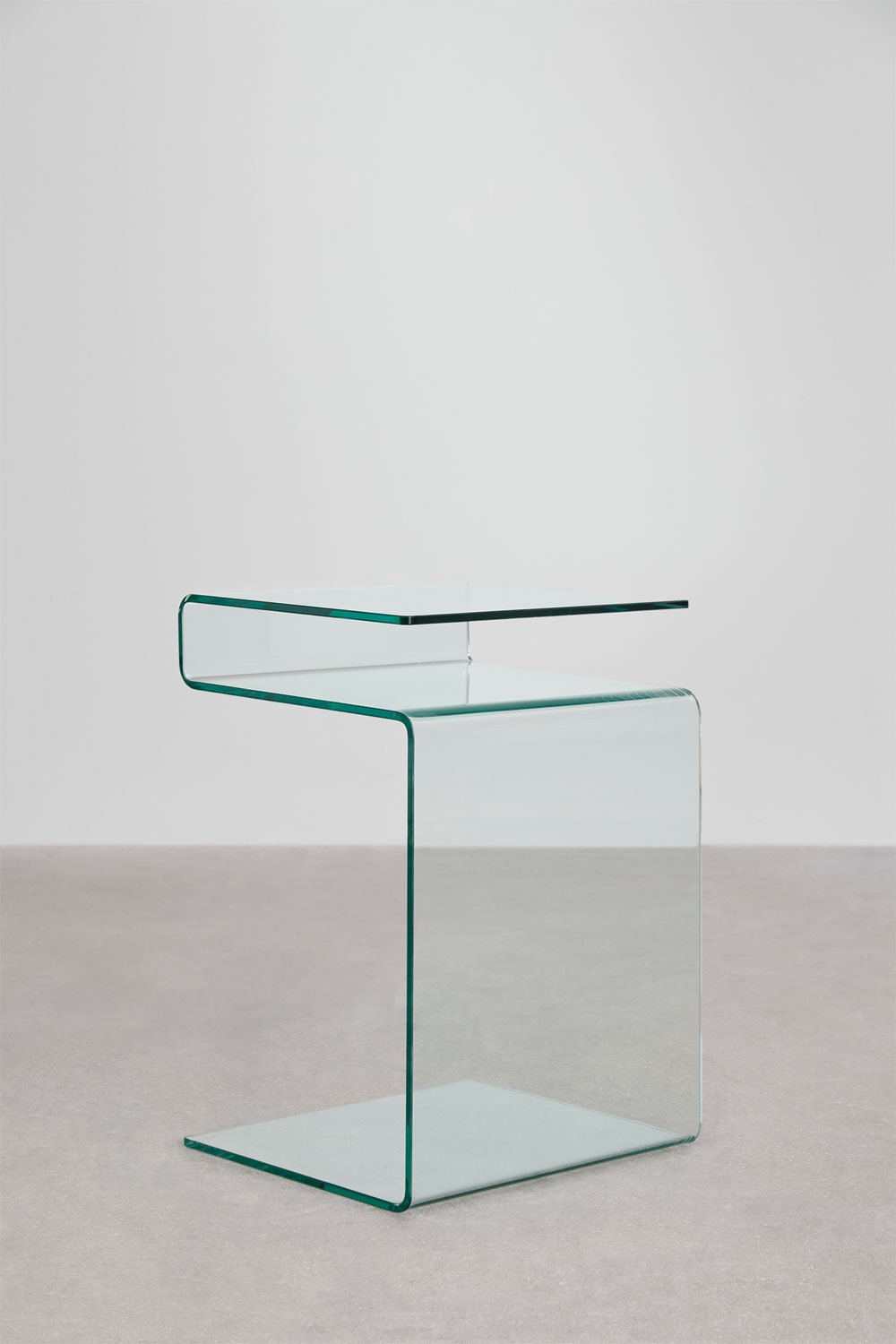 Rectangular bedside table 40x35 cm in Diora tempered glass, gallery image 1