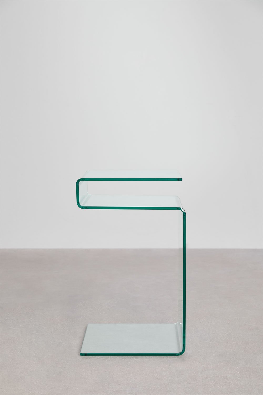 Rectangular bedside table 40x35 cm in Diora tempered glass, gallery image 2