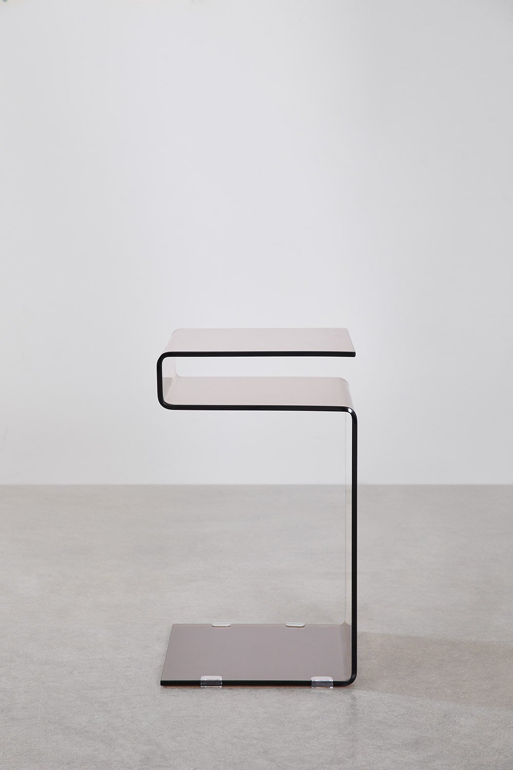 Rectangular bedside table 40x35 cm in Diora tempered glass, gallery image 2
