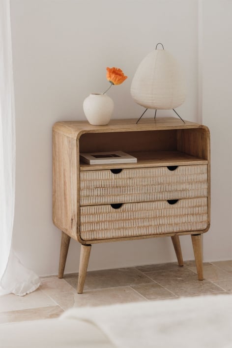 Yulara mango wood chest of drawers - Natural - White