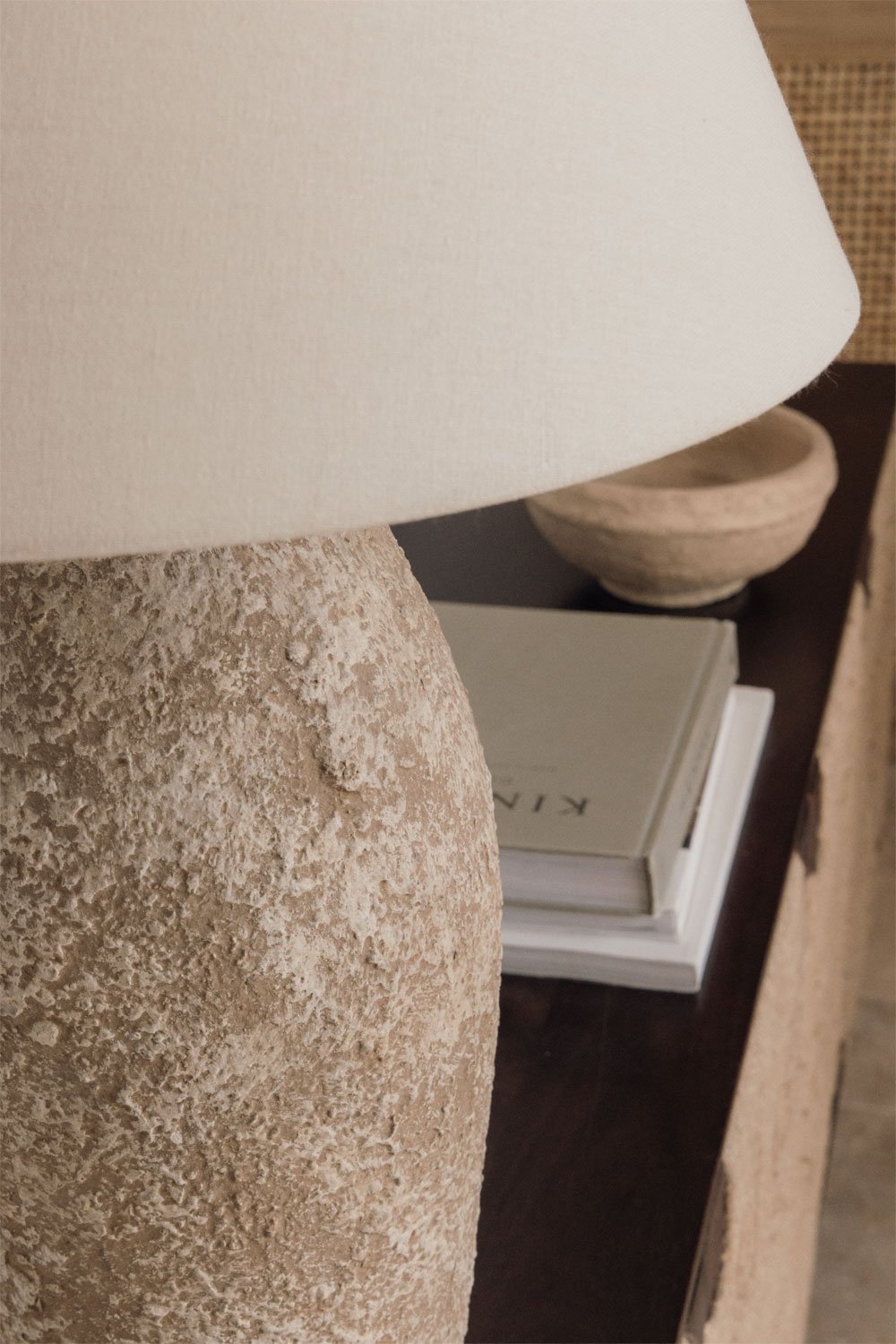 Rilatos ceramic and linen table lamp, gallery image 2
