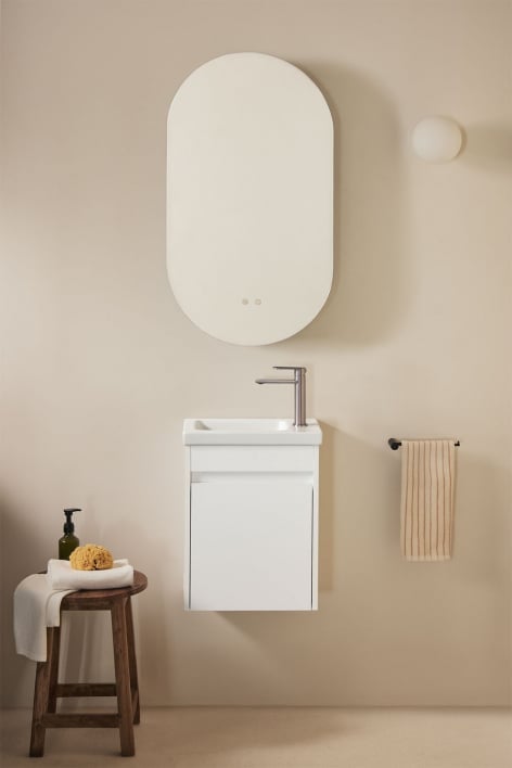 Narek wooden bathroom furniture set with integrated sink - White