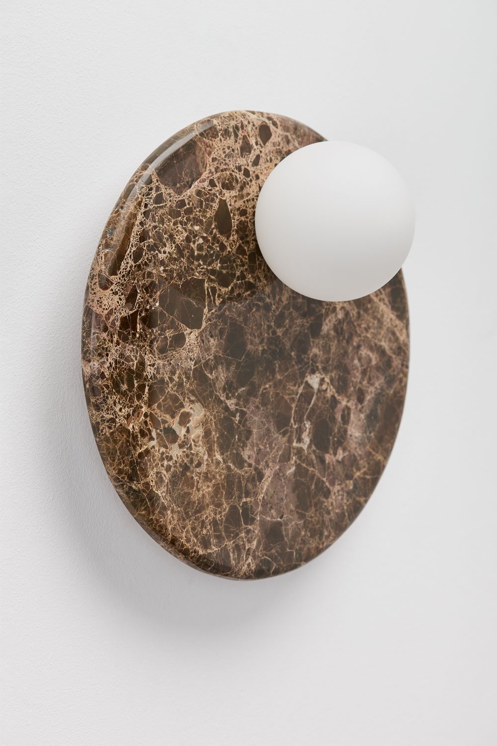 Conrad marble wall sconce with crystal ball, gallery image 1