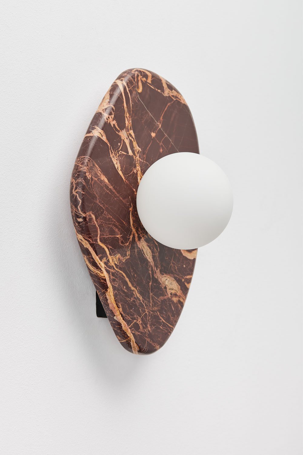 Conklin marble wall sconce with crystal ball, gallery image 2