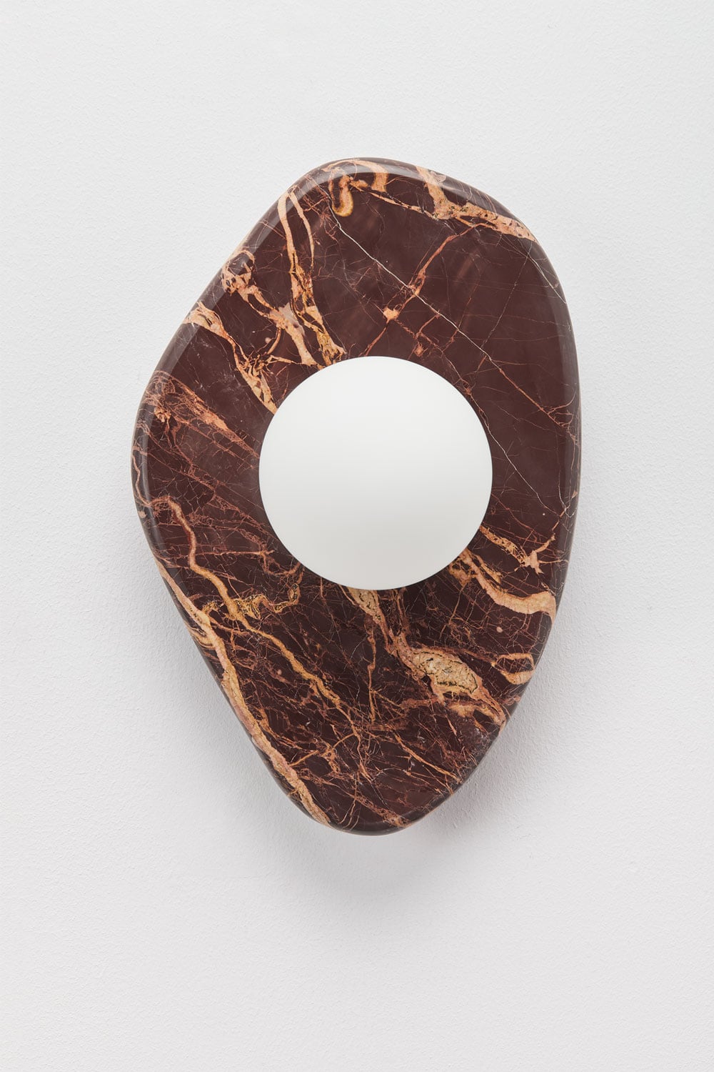 Conklin marble wall sconce with crystal ball, gallery image 4